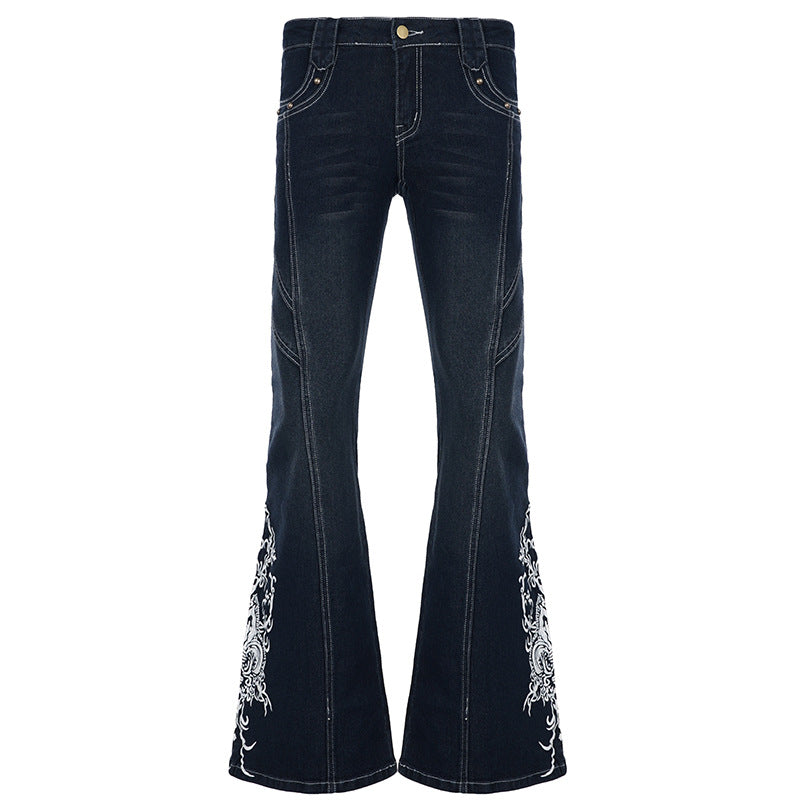 Damer Bootcut-jeans med konstnärliga broderidetaljer Mirla-Eva Jonsson