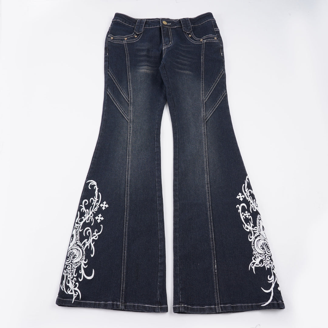 Damer Bootcut-jeans med konstnärliga broderidetaljer Mirla-Eva Jonsson