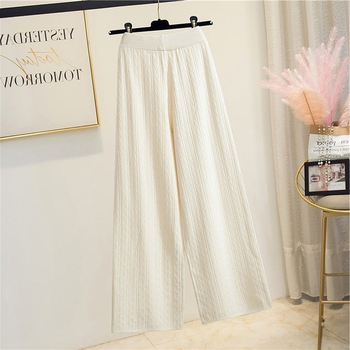 Damer Bred Stickade Byxor med Flätmönster Eva Jonsson-Eva Jonsson