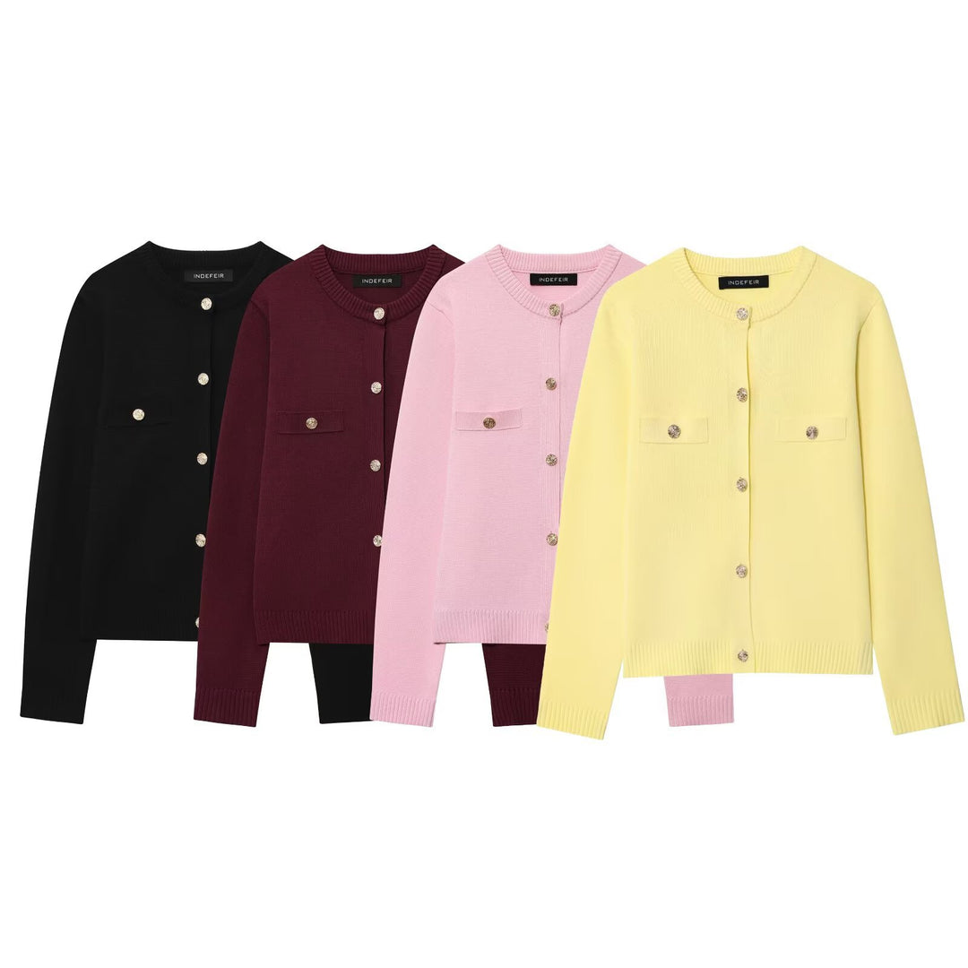 Damer Cardigan med knapppunkter och bröstfickor Mirla-Eva Jonsson
