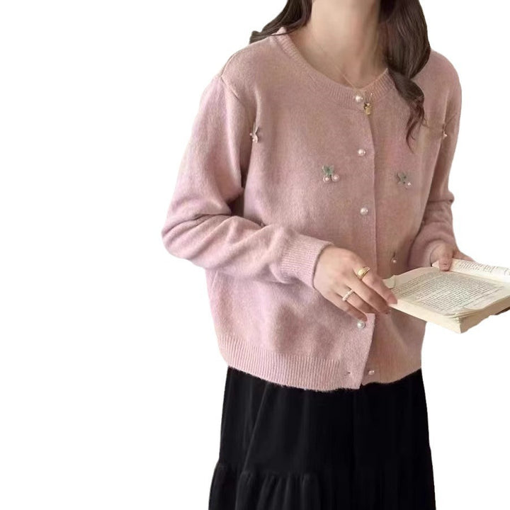 Damer Cardigans med Fina Pärl- och Blommönster Mirla-Eva Jonsson