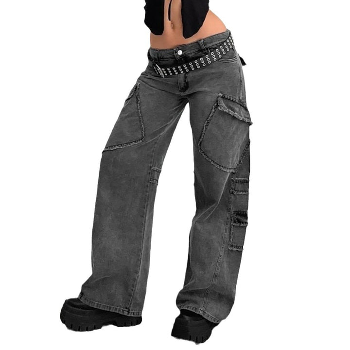 Damer Cargo Jeans med stiliga sidfickor och remmar Mirla-Eva Jonsson