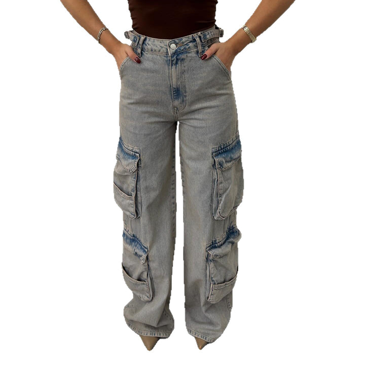 Damer Cargo-jeans med hög midja och praktiska fickor Mirla-Eva Jonsson