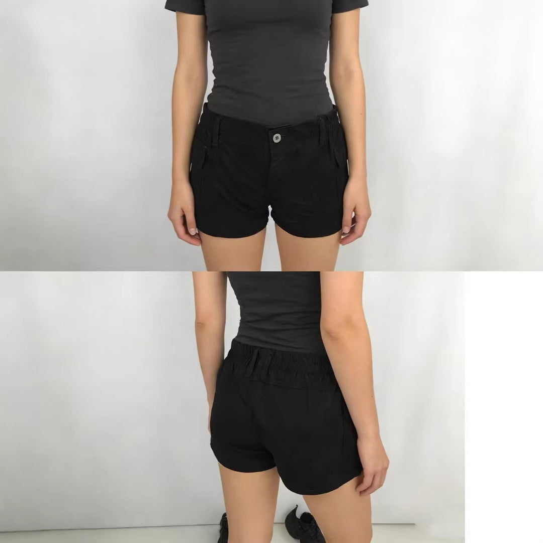 Damer Cargo-shorts med funktionella sidofickor och elastisk midja Mirla-Eva Jonsson