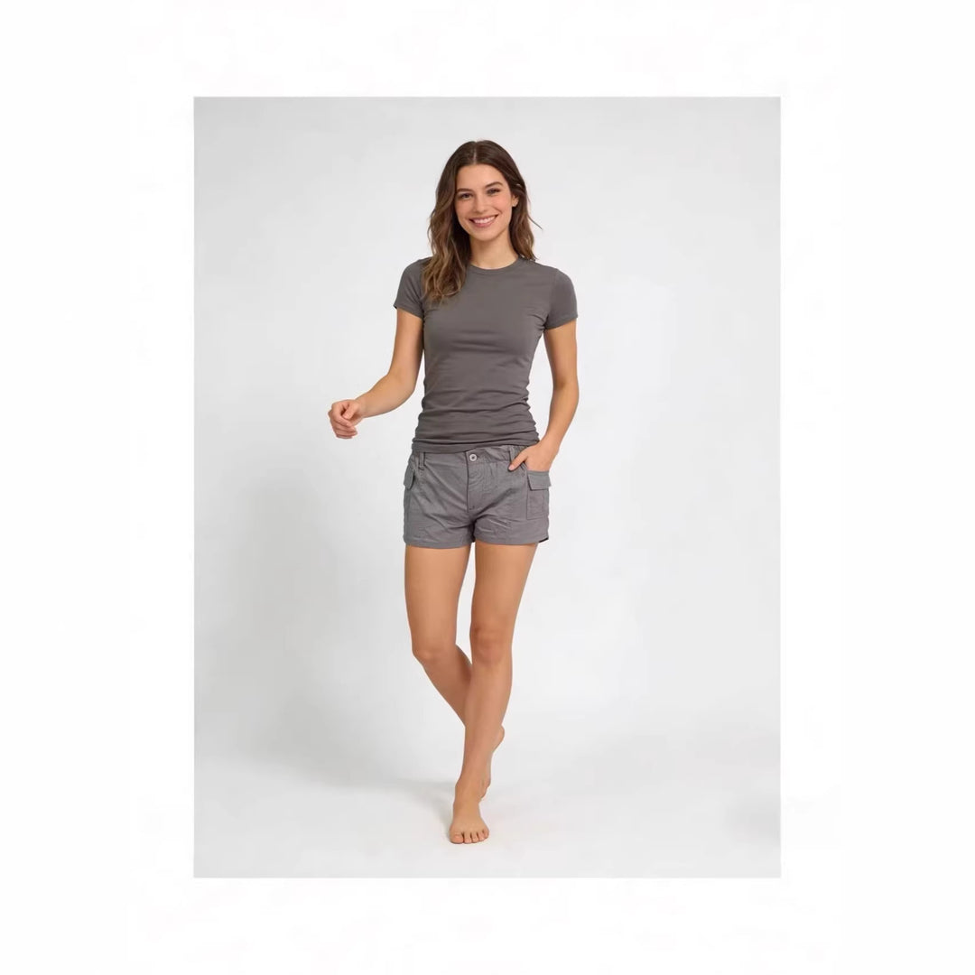 Damer Cargo-shorts med funktionella sidofickor och elastisk midja Mirla-Eva Jonsson