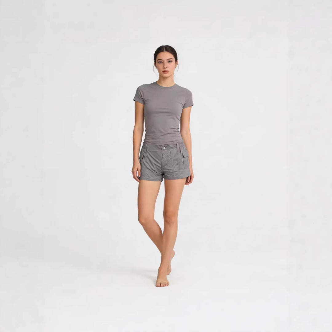 Damer Cargo-shorts med funktionella sidofickor och elastisk midja Mirla-Eva Jonsson