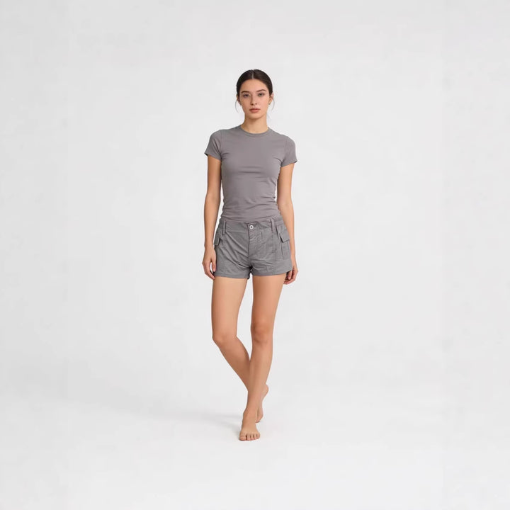 Damer Cargo-shorts med funktionella sidofickor och elastisk midja Mirla-Eva Jonsson