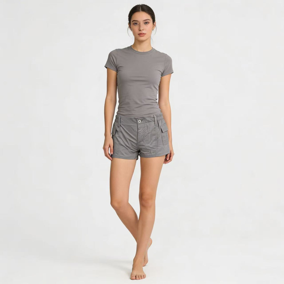 Damer Cargo-shorts med funktionella sidofickor och elastisk midja Mirla-Eva Jonsson