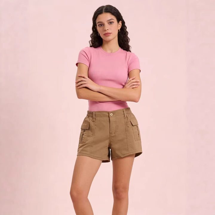 Damer Cargo-shorts med funktionella sidofickor och elastisk midja Mirla-Eva Jonsson