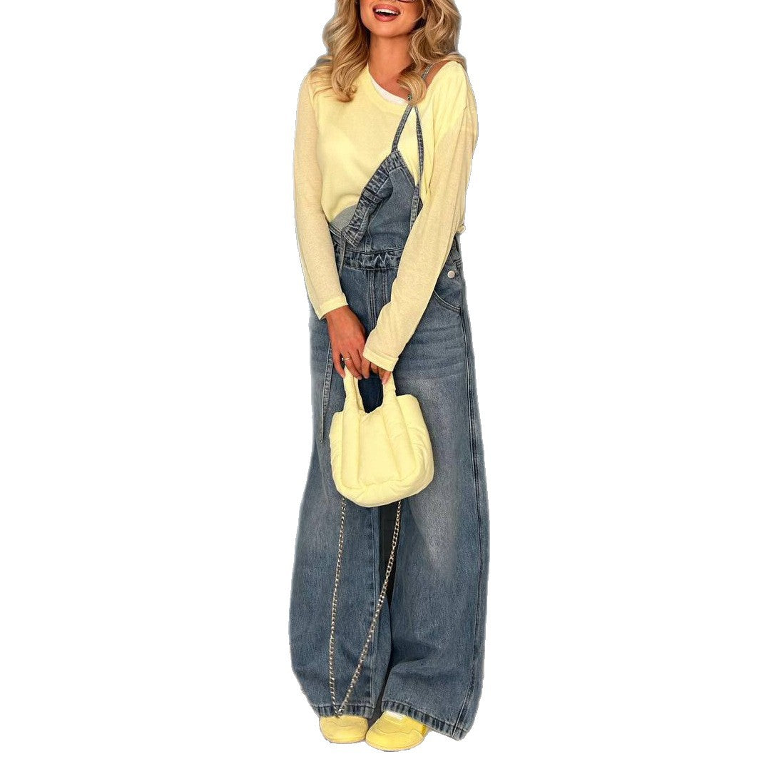 Damer Casual Denim Hängselbyxor Mirla-Eva Jonsson