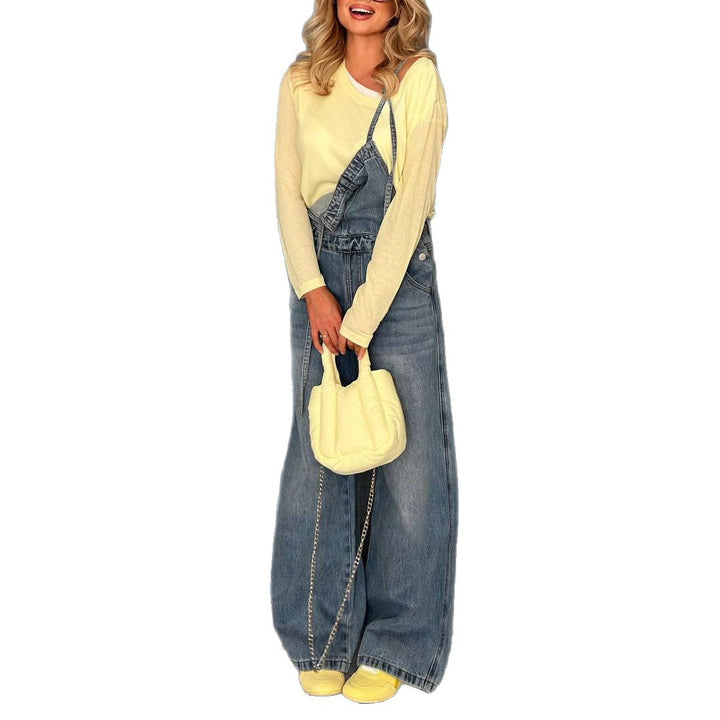 Damer Casual Denim Hängselbyxor Mirla-Eva Jonsson