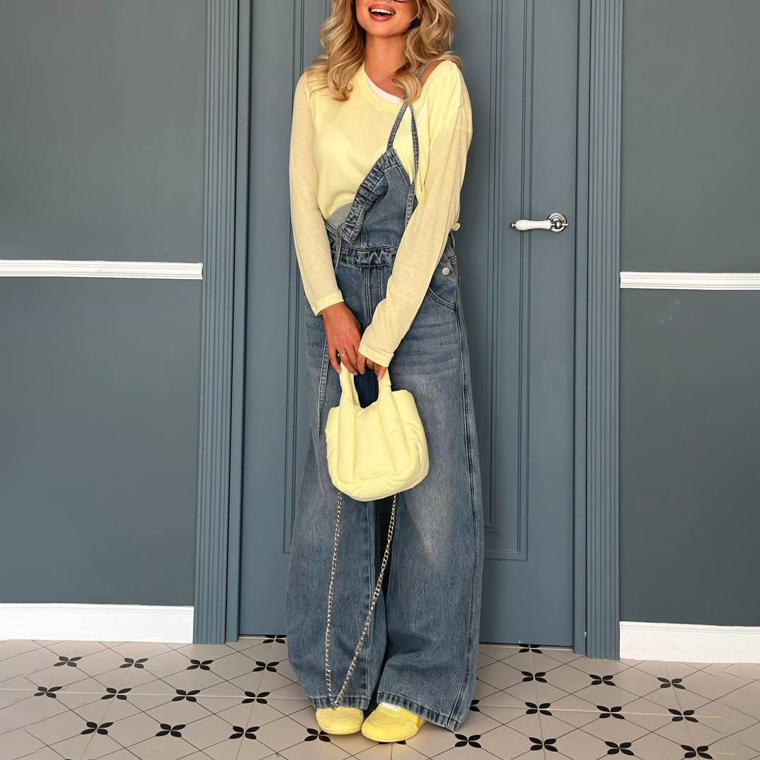 Damer Casual Denim Hängselbyxor Mirla-Eva Jonsson