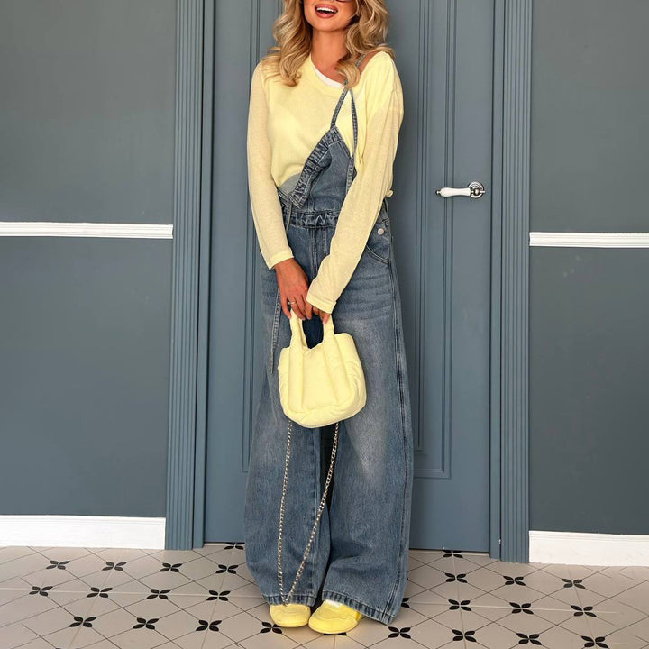 Damer Casual Denim Hängselbyxor Mirla-Eva Jonsson