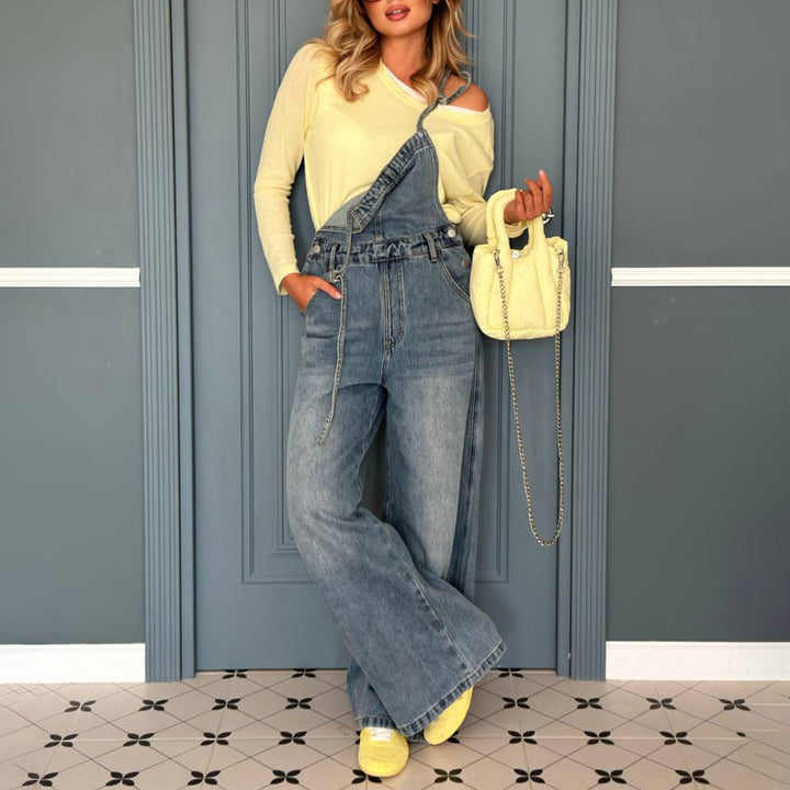 Damer Casual Denim Hängselbyxor Mirla-Eva Jonsson