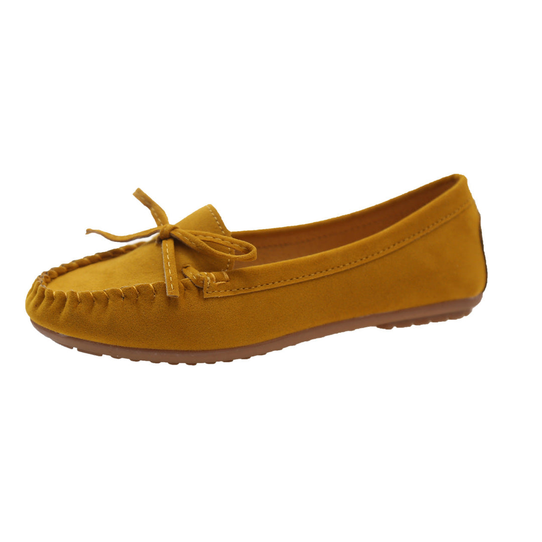 Damer Casual Mocka Mokassin Ballerinas med Dekorativ Slips Mirla-Eva Jonsson