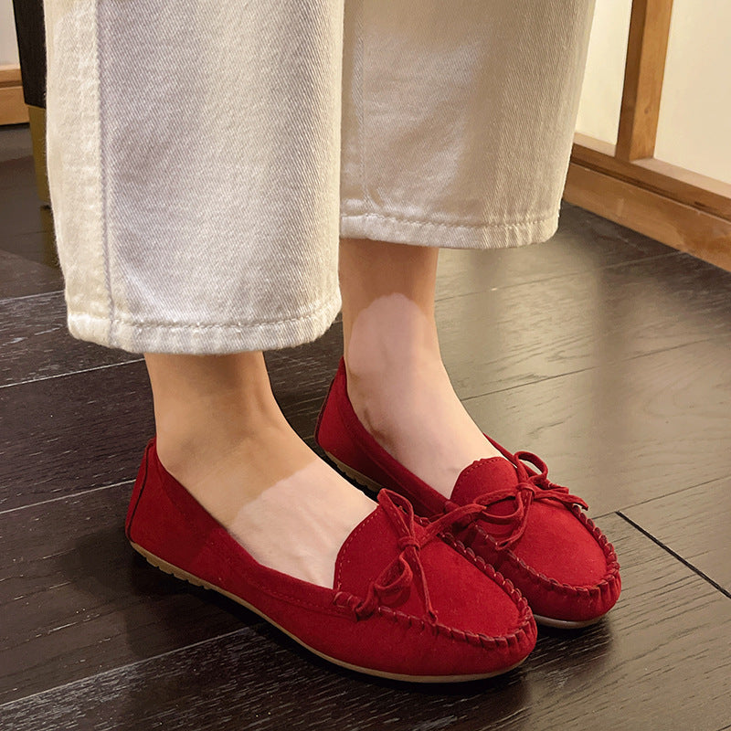 Damer Casual Mocka Mokassin Ballerinas med Dekorativ Slips Mirla-Eva Jonsson