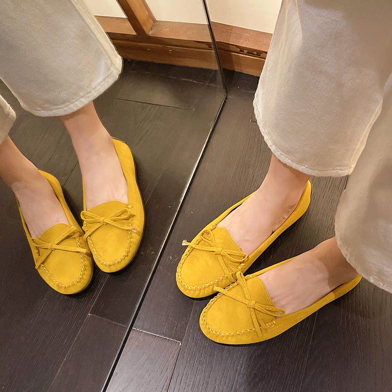 Damer Casual Mocka Mokassin Ballerinas med Dekorativ Slips Mirla-Eva Jonsson