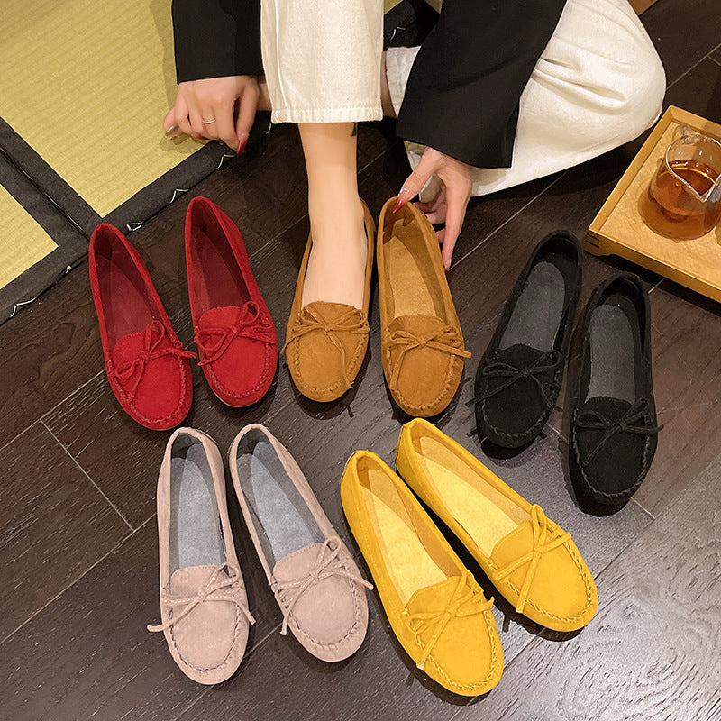 Damer Casual Mocka Mokassin Ballerinas med Dekorativ Slips Mirla-Eva Jonsson