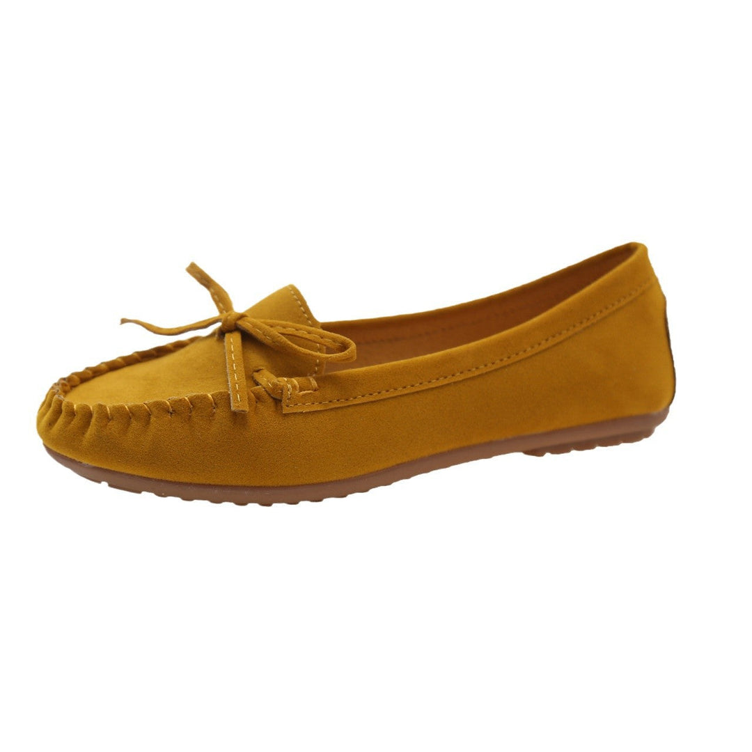 Damer Casual Mocka Mokassin Ballerinas med Dekorativ Slips Mirla-Eva Jonsson
