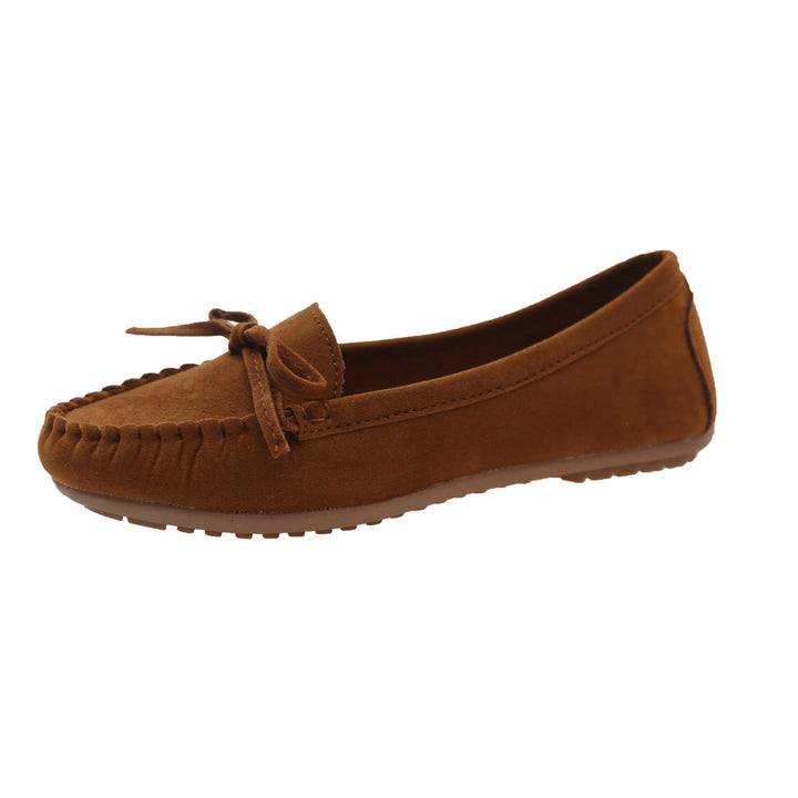 Damer Casual Mocka Mokassin Ballerinas med Dekorativ Slips Mirla-Eva Jonsson