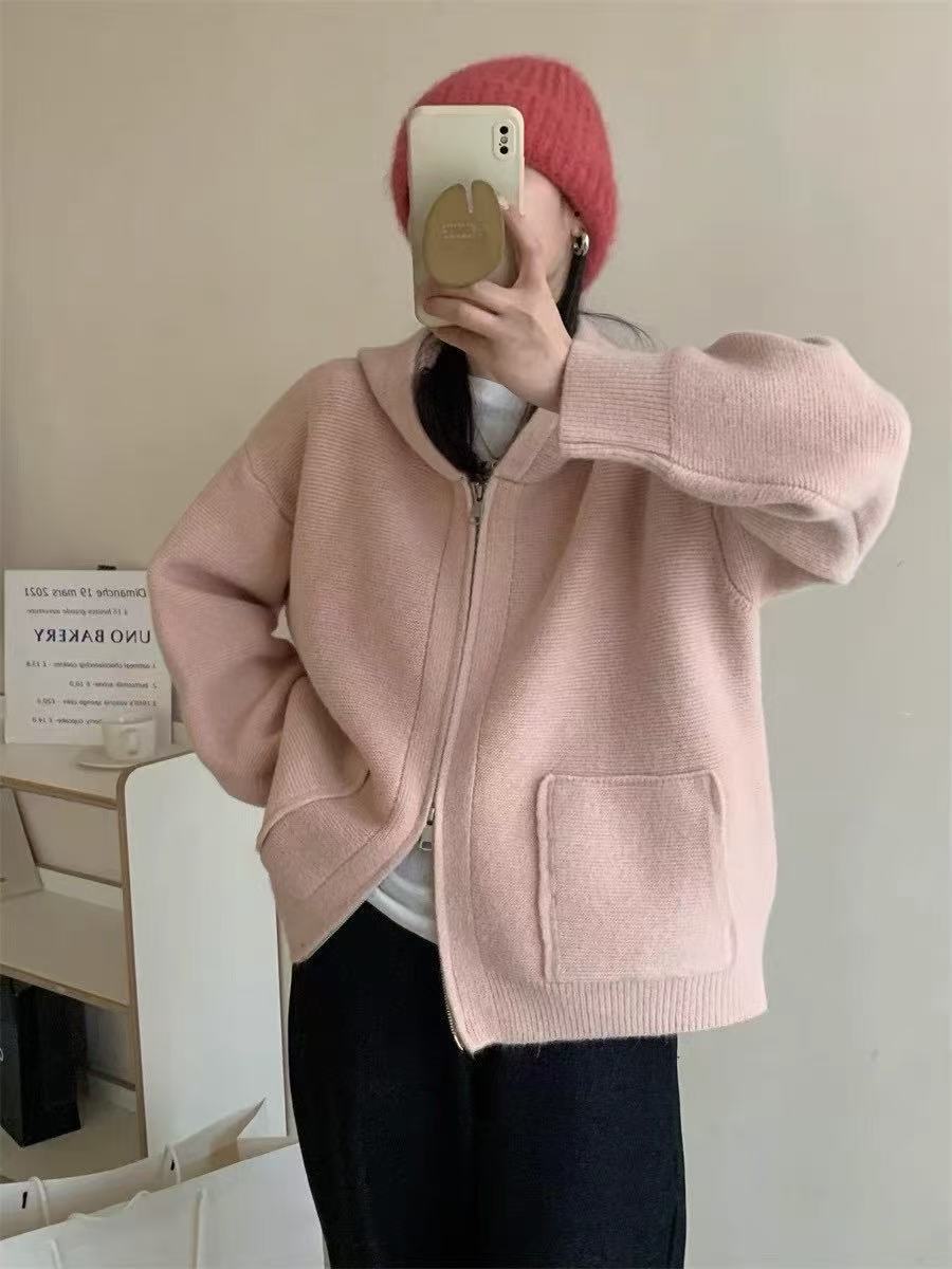 Damer Casual Oversized Cardigan med Huva och Fickor Mirla-Eva Jonsson