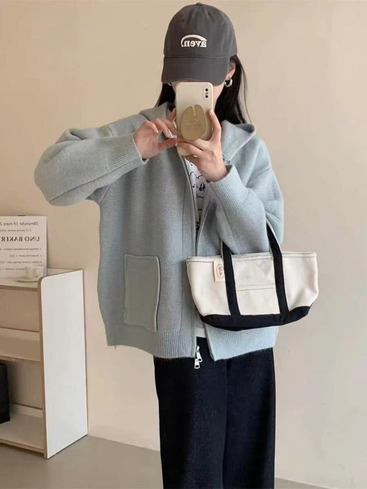 Damer Casual Oversized Cardigan med Huva och Fickor Mirla-Eva Jonsson