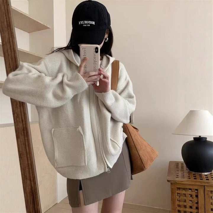 Damer Casual Oversized Cardigan med Huva och Fickor Mirla-Eva Jonsson