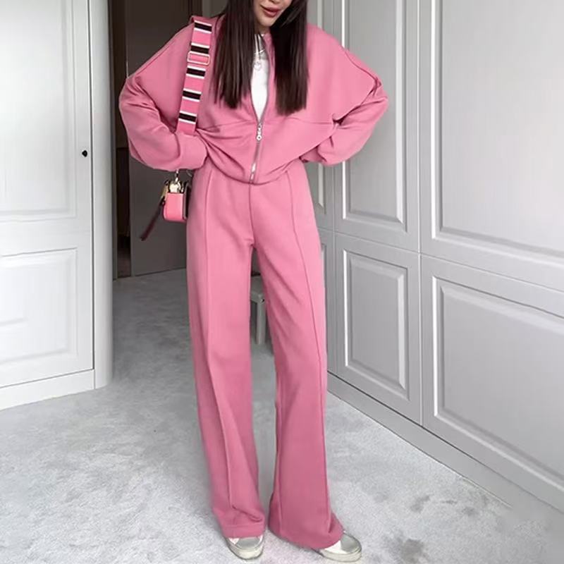 Damer Casual Set av mjukt fleece med jacka och byxor Mirla-Eva Jonsson