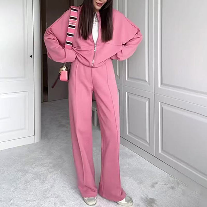 Damer Casual Set av mjukt fleece med jacka och byxor Mirla-Eva Jonsson