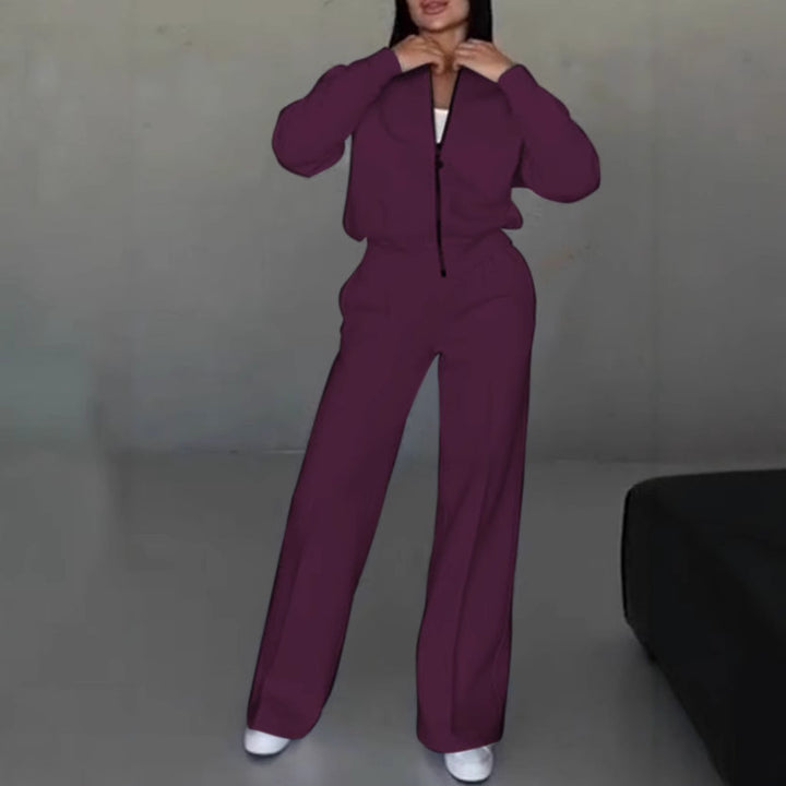 Damer Casual Set av mjukt fleece med jacka och byxor Mirla-Eva Jonsson