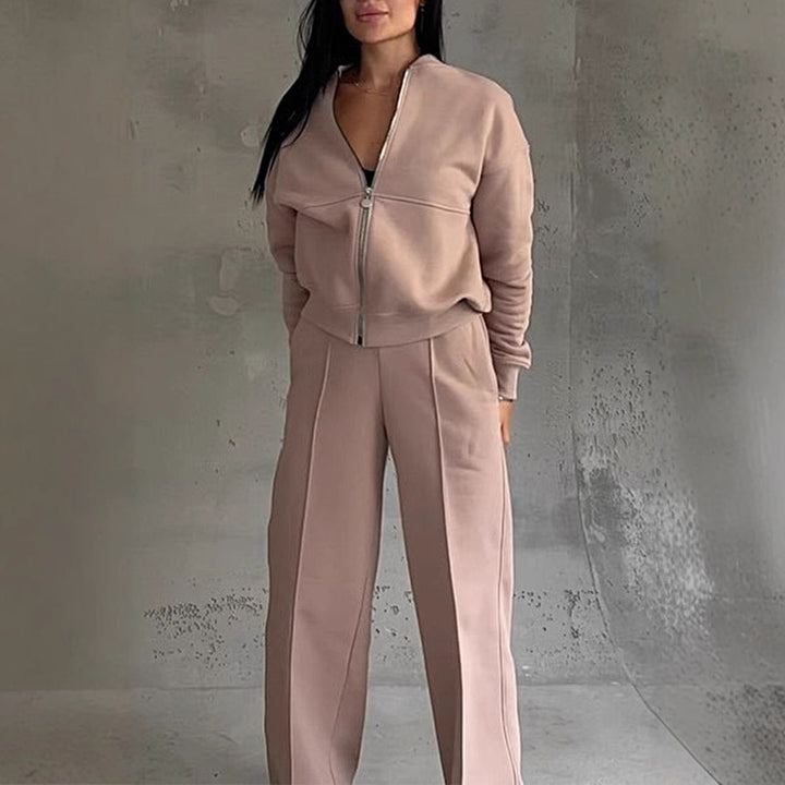 Damer Casual Set av mjukt fleece med jacka och byxor Mirla-Eva Jonsson