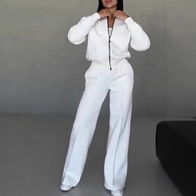 Damer Casual Set av mjukt fleece med jacka och byxor Mirla-Eva Jonsson