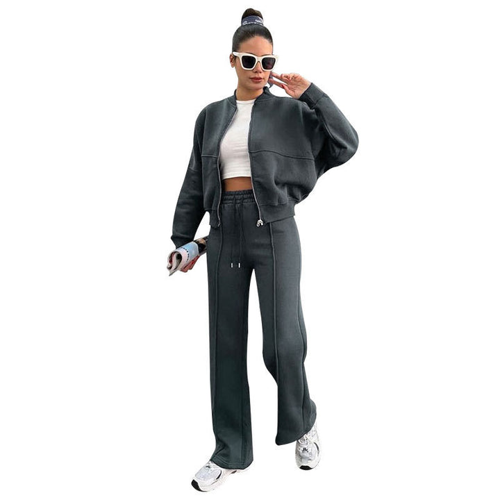Damer Casual Set av mjukt fleece med jacka och byxor Mirla-Eva Jonsson