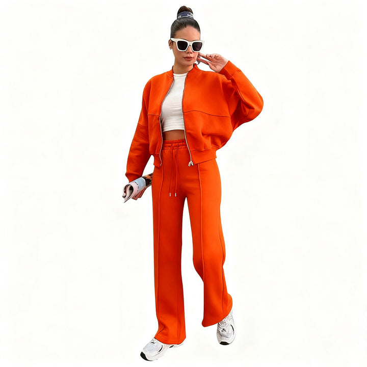 Damer Casual Set av mjukt fleece med jacka och byxor Mirla-Eva Jonsson