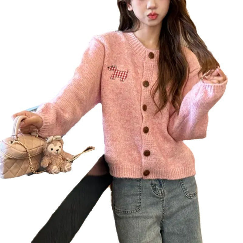 Damer Casual Stickad Cardigan med Knapppdetail Mirla-Eva Jonsson