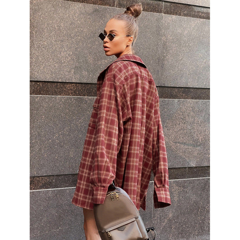 Damer Casual rutigt oversized skjorta Mirla-Eva Jonsson