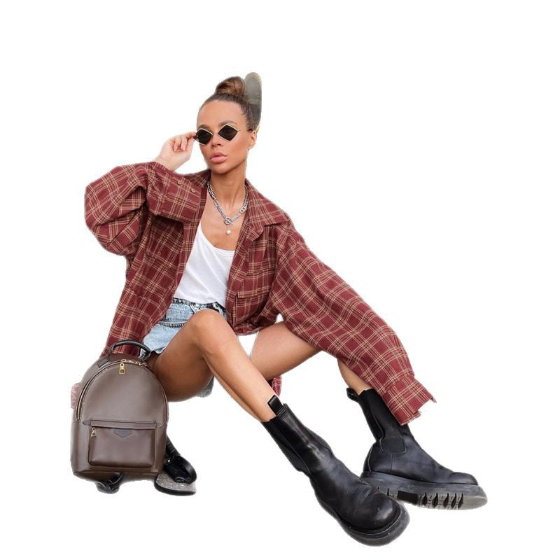 Damer Casual rutigt oversized skjorta Mirla-Eva Jonsson