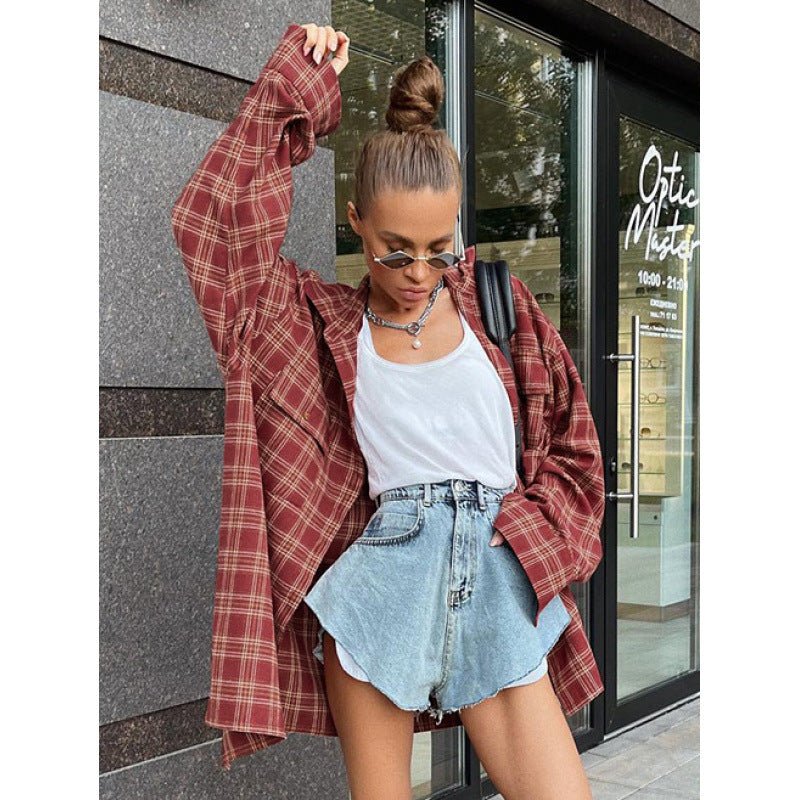 Damer Casual rutigt oversized skjorta Mirla-Eva Jonsson