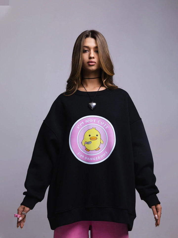 Damer Casual sweatshirt med tryckt motiv Mirla-Eva Jonsson
