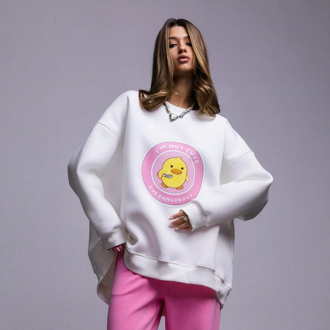 Damer Casual sweatshirt med tryckt motiv Mirla-Eva Jonsson
