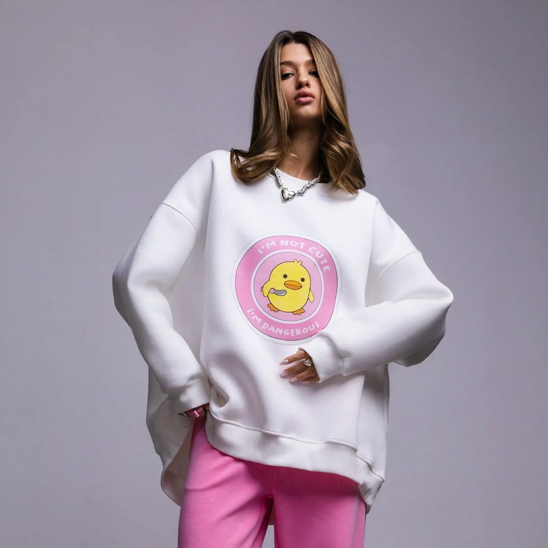 Damer Casual sweatshirt med tryckt motiv Mirla-Eva Jonsson