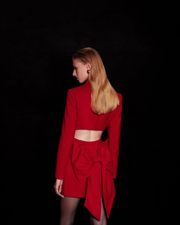 Damer Chic Mini kjol med ryggvy och stort rosett detaljer Mirla-Eva Jonsson