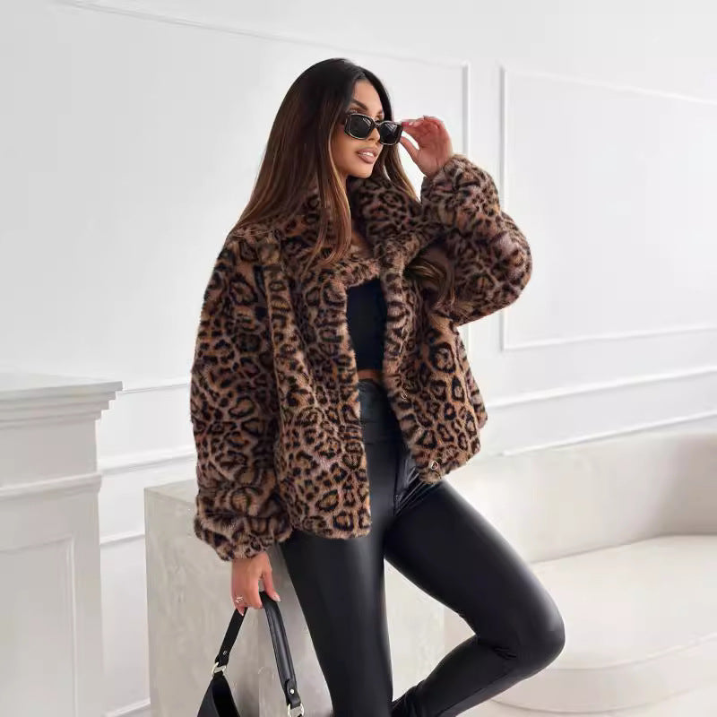 Damer Chice Fleecejacka med leopardmönster Mirla-Eva Jonsson
