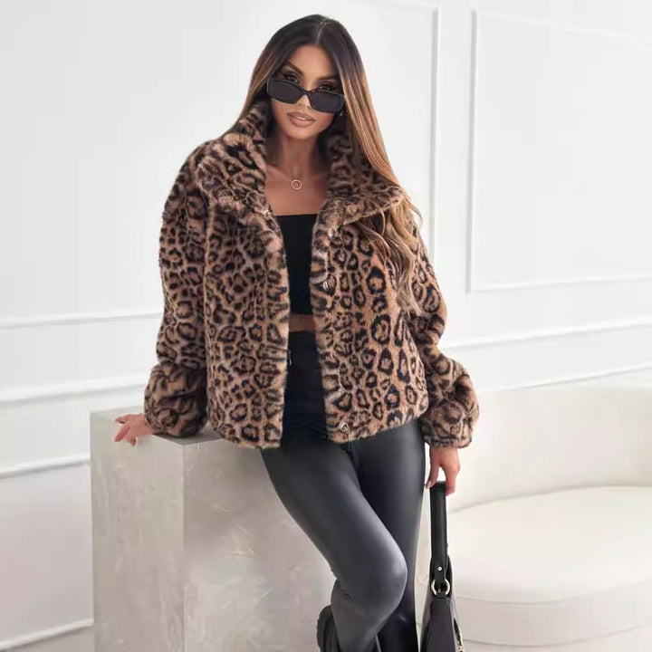 Damer Chice Fleecejacka med leopardmönster Mirla-Eva Jonsson