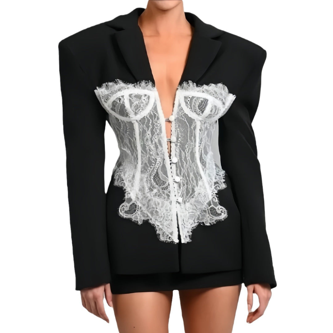 Damer Couture Blazer med spetsinsatser Mirla-Eva Jonsson