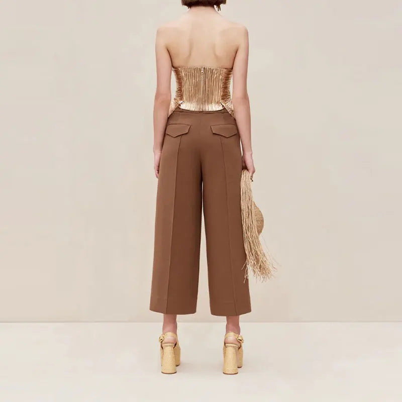 Damer Couture Bustier med skimrande veckinsatser och peplumskärning-Eva Jonsson