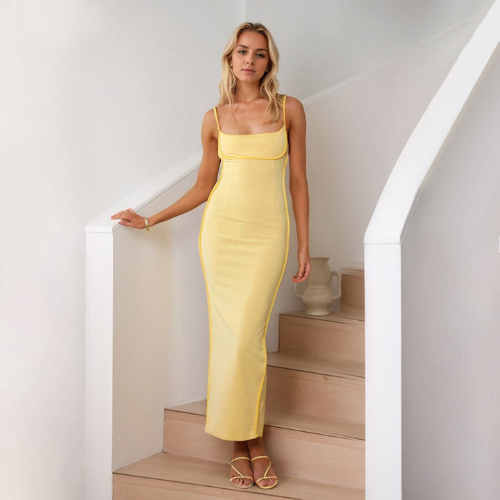 Damer Couture Maxi Klänning med Eleganta Remmar och Figur-Framhävande Snitt Mirla-Eva Jonsson