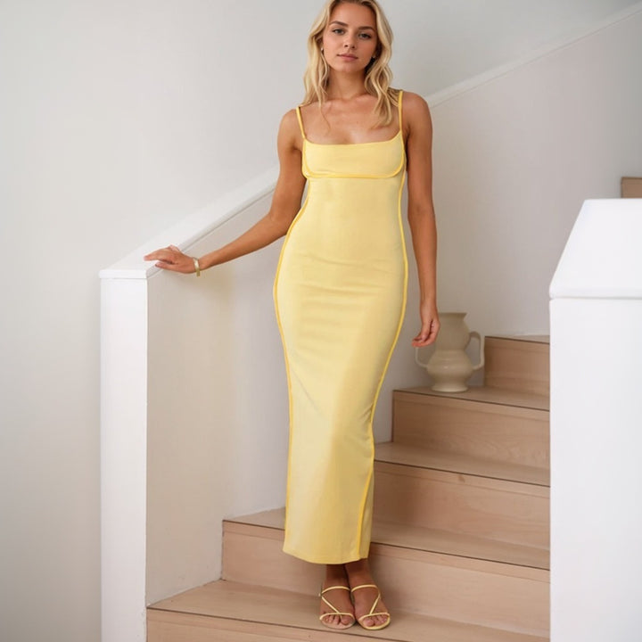 Damer Couture Maxi Klänning med Eleganta Remmar och Figur-Framhävande Snitt Mirla-Eva Jonsson