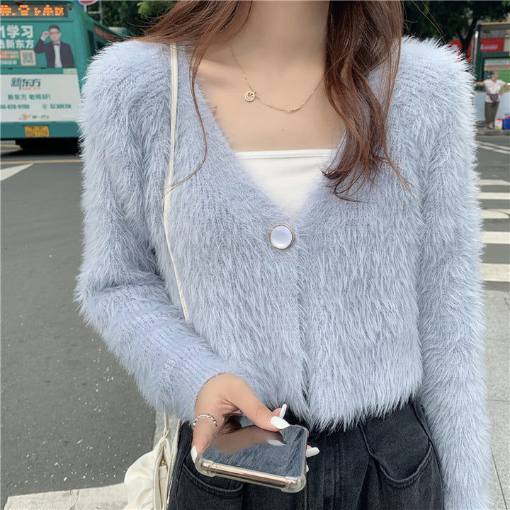 Damer Cozy Cardigan med V-ringning och knappdetalj Mirla-Eva Jonsson