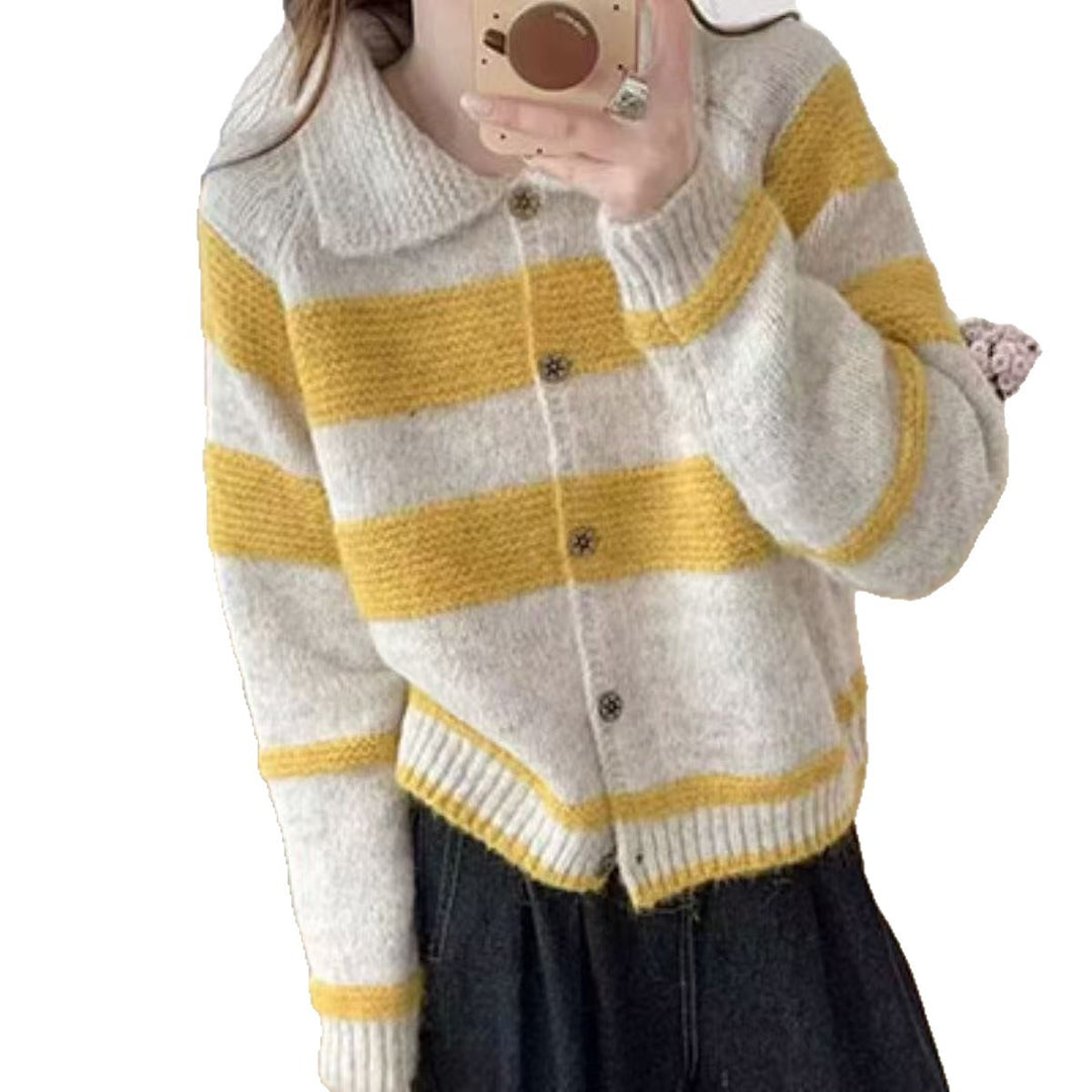 Damer Cozy Cardigan med Vintage Ränder Mirla-Eva Jonsson